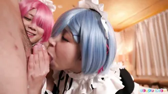 Cosplayer Lesbian Tease Gone Wild Big Cock Enters, Both Holes Filled