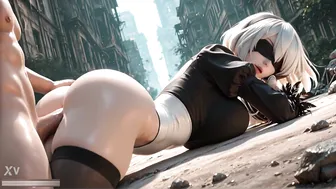 Blindfolded Surrender YoRHa's Elite Ass-Up Defeat