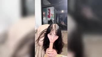 Maya Rue, Riding Thick White Dildo in Plaid Skirt