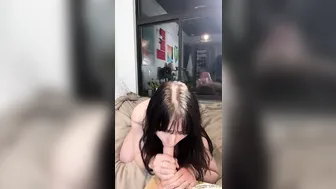 Maya Rue, Riding Thick White Dildo in Plaid Skirt