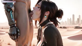 Cyborg Major's Breast Punishment: Rookie Smothered in the Desert