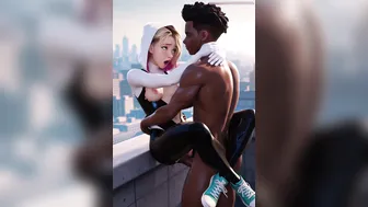 Gwen Miles Spider-Woman Takes Black Spidey Cock