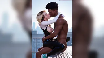 Gwen Miles Spider-Woman Takes Black Spidey Cock