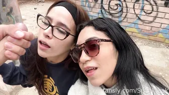 Freaksexn, Two Hot Beauties Walking Around Town with Facial