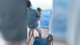 Realhotwife4U, Taking Turns Filling Hotwife on Cruise Balcony