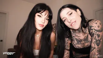 Hannah Jo, Awlivv, Jakknife, Tattooed Goth Beauty Sharing Thick BWC with Best Friend