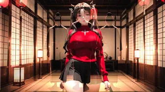 Fate stay Night Rin Tohsaka fuck threesome Tie Blindfold