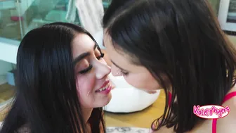 Violet Myers, Hailey Rose, Three Big Breasts Lesbian Interracial Screwing