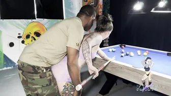 Kasie K, Jiggaa Johnson, Tattooed Beauty Takes on Thick BBC on Pool Table
