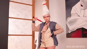 Sweetie Fox, Seiko Ayassea from Dandadan Riding Sloppy Big Dildo