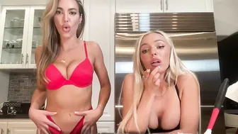 Abby Rao, Two Lingerie Models on Live Stream