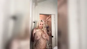 Lindsey Pelas, String Lingerie Livestream Tease with Syrup