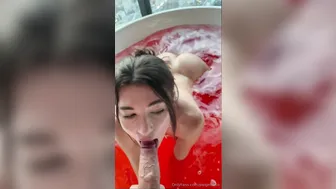 Paige Insco, Big Cock Blowjob in Red Bathtub