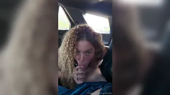 Camila Elle, Curly Hair Model Facialized in Car