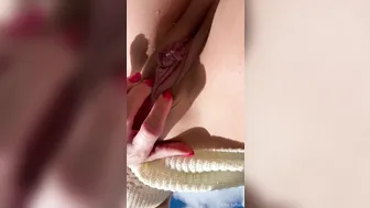 Ellie James, Teasing Naked Breasts in the Ocean