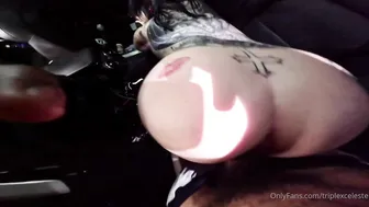 Triplexceleste, Thick Goth Beauty Screwing Thick BBC in Car
