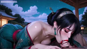 Princess Waiting Help Ease Samurai Tension With Her Perfect Sucking Skill