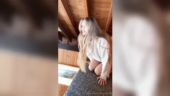 Caroline Zalog, Teasing Cut Booty While Climbing Around