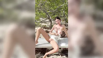 Ellie James, Naked Masturbation on Public Beach