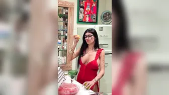 Mia Khalifa, Giving Dating Advice in Sexy Dress at Home