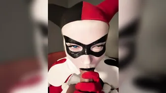 Peachjars, Harley Quinn Sloppy Blowjob for Huge Dildo