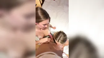 Ella Alexandra, Two Blonde Models Sucking One Cock