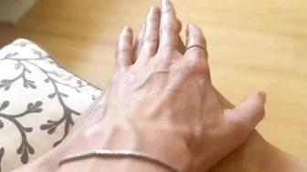 Gina Gerson, Oiling Up and Massaging Her Toes
