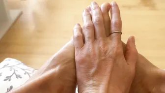 Gina Gerson, Oiling Up and Massaging Her Toes