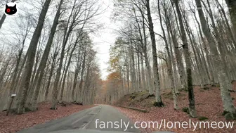 Lonelymeow, Asian Beauty Screwing in Nature Under Autumn Leaves