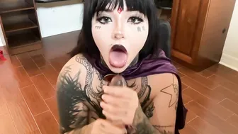 Triplexceleste, Tattooed Goth Beauty Raven Cosplay Clear Dildo Masturbation