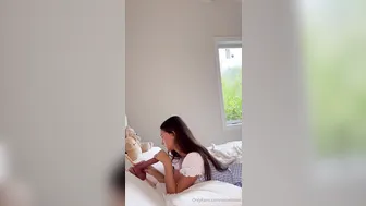 Cecilia Rose, Hot Milk Maid Sucking Dildo on Mirror