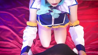Aery Tiefling, Aqua Mouth Stuffed with Panties and Creampied