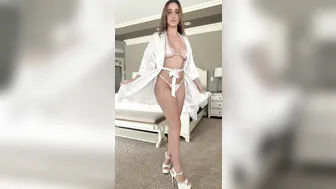 Christina Khalil, White Slingkini Masturbation and Ice-Cube Tease