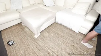 Bonnie Blue, Blonde British Beauty Sharing Random Fan on Couch