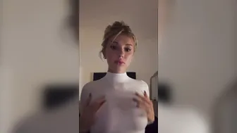 Breckie Hill, Blonde Beauty Teasing Breasts in See-Through Dress