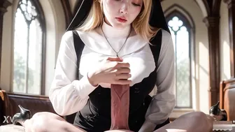 Blonde Asian Nun Resist Urge For Far To Long