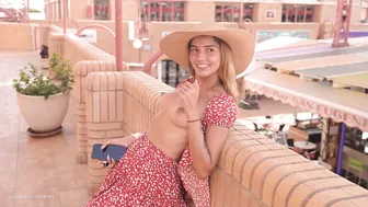 Agatha Vega, Bralessforever, Flashing Naked Breasts Vacation Around Town