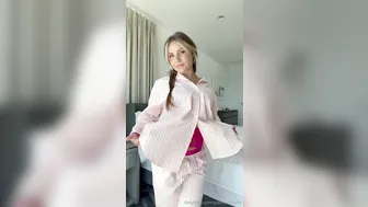 Piper Rockelle, Blonde Teen Model Pink Strappy Lingerie Striptease