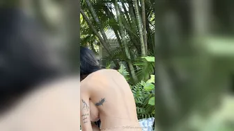 Mia Khalifa, Hot Arab Beauty Sexy Lingerie Try-On Haul in Backyard