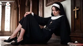 Nun Waiting For Punish By Priest For Not Doing Prayer