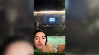 Lindsey Pelas, Steamy Outdoor Hot Tub Livestream with Lesbian Friend