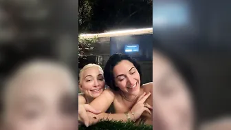 Lindsey Pelas, Steamy Outdoor Hot Tub Livestream with Lesbian Friend