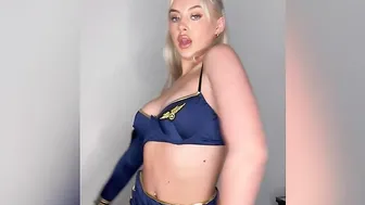 Rhiannon Blue, Sexy Air Stewardess in High Heels Striptease