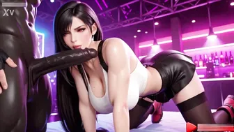 Tifa FF Fingering Herself Wet To Take In Big Black COck