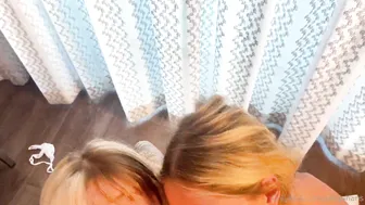 Strawberryshan, Two Blonde Beauties Blowing and Riding Big Cock