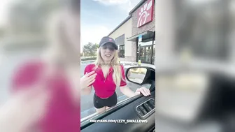 Izzy Swallows, Chic Fillet Employee Banged by Thick BBC in Car