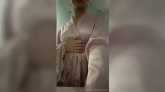 Julia Filippo, Silk Pajamas Striptease in Bathroom