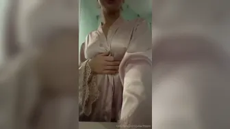 Julia Filippo, Silk Pajamas Striptease in Bathroom