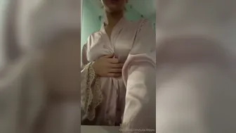 Julia Filippo, Silk Pajamas Striptease in Bathroom