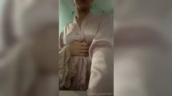 Julia Filippo, Silk Pajamas Striptease in Bathroom